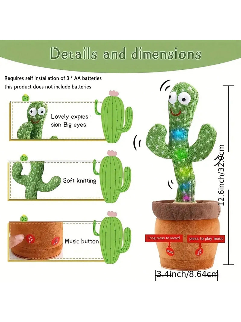 Dança Talking Cactus Brinquedos para Bebés Meninos e Meninas, Cantando Imitando Gravação, Repetindo o que você diz