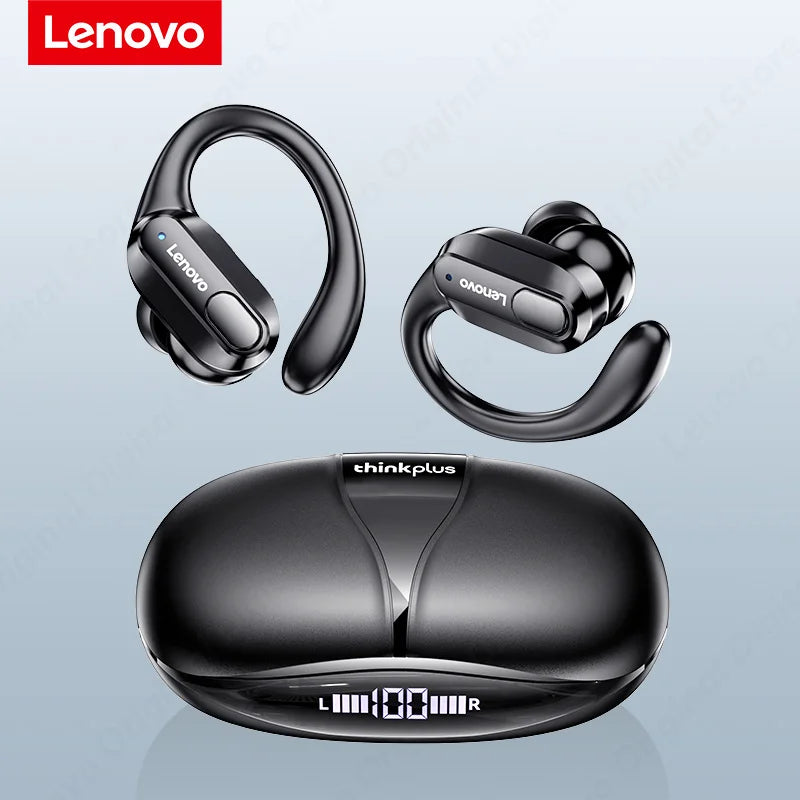 Lenovo xt80 esportes fones de ouvido sem fio com microfones, controle de botão, display de potência led, som estéreo hifi