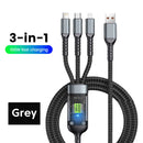 USB para Tipo-C Micro Carregador Rápido Cabo, 100W, 5A, 3-em-1, Carregador para iPhone 14, 13, Samsung, Xiaomi, Huawei, iPhone 14, 13