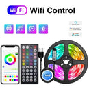 Wifi rgb led luz de tira 5050 bluetooth app controle led flexível diodo decoração para festival festa tv mesa quarto