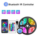 Wifi rgb led luz de tira 5050 bluetooth app controle led flexível diodo decoração para festival festa tv mesa quarto